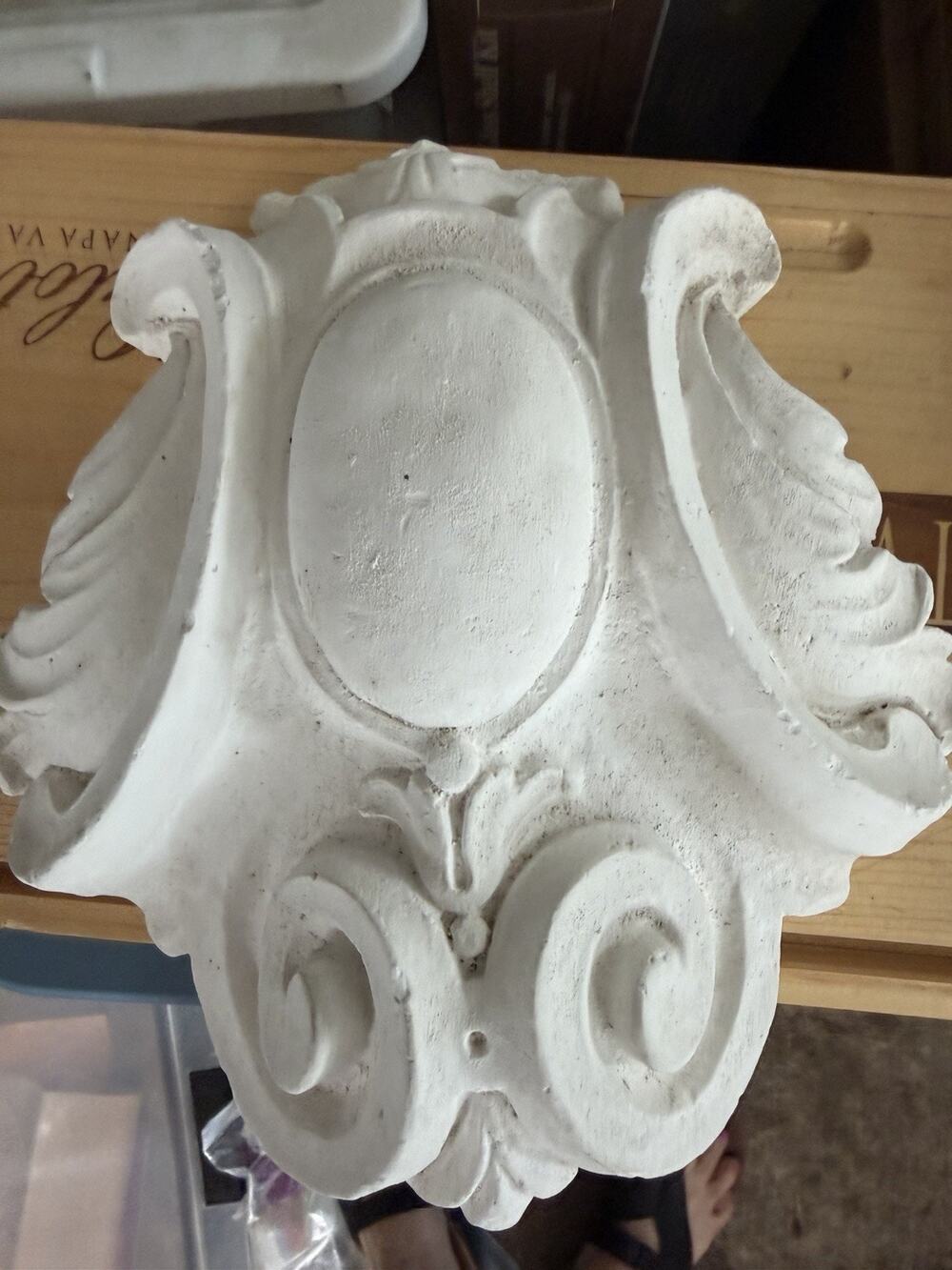Vintage Plaster Shield - Louis XVI - 10" H x 10" W x 3" Relief. Have 3